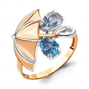 Кольцо из золочёного серебра AQUAMARINE с топазом А6903882-пк фото