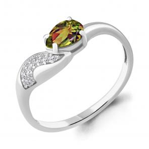 Серебряное кольцо AQUAMARINE с фианитом и султанитом А6904019А фото