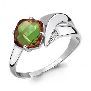Серебряное кольцо AQUAMARINE с фианитом и султанитом А6906119А фото