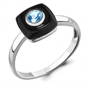 Серебряное кольцо AQUAMARINE с топазом и керамикой А6910805 фото