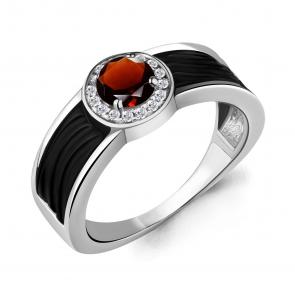 Серебряное кольцо AQUAMARINE с фианитом, гранатом и керамикой А6911803А фото