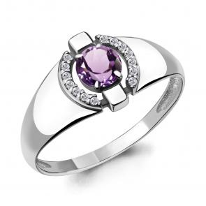 Серебряное кольцо AQUAMARINE с фианитом и аметистом А6912404А фото