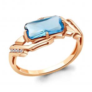 Кольцо из золочёного серебра AQUAMARINE с топазом и фианитом А6913592А-п фото