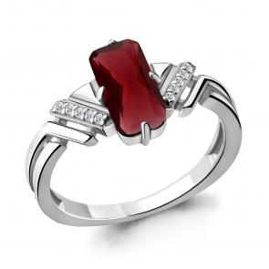 Серебряное кольцо AQUAMARINE с фианитом и гранатом А6913785А фото