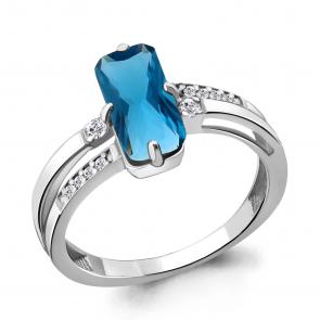 Серебряное кольцо AQUAMARINE с фианитом и Лондон топазом А6914193А фото