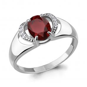 Серебряное кольцо AQUAMARINE с фианитом и гранатом А6914503А фото