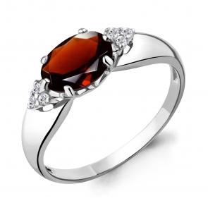 Серебряное кольцо AQUAMARINE с фианитом и гранатом А6914703А фото