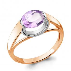 Кольцо из золочёного серебра AQUAMARINE с аметистом А6914804-пк фото