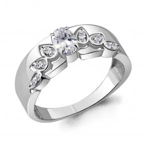 Серебряное кольцо AQUAMARINE с фианитом А69154А фото