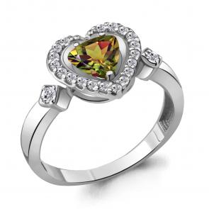 Серебряное кольцо AQUAMARINE с фианитом и султанитом А6916719А фото