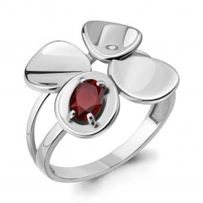 Серебряное кольцо AQUAMARINE с фианитом и гранатом А6918403А фото