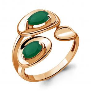 Кольцо из золочёного серебра AQUAMARINE с агатом А6918709-п фото