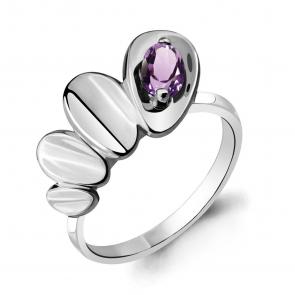 Серебряное кольцо AQUAMARINE с аметистом А6918804 фото