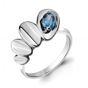 Серебряное кольцо AQUAMARINE с топазом А6918805 фото