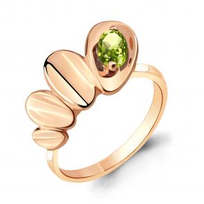 Кольцо из золочёного серебра AQUAMARINE с хризолитом А6918807-п фото