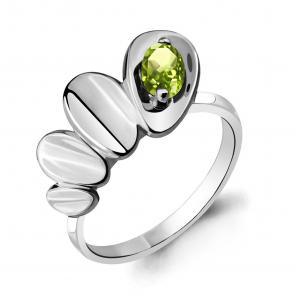 Серебряное кольцо AQUAMARINE с хризолитом А6918807 фото