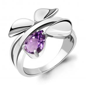 Серебряное кольцо AQUAMARINE с аметистом А6919204 фото