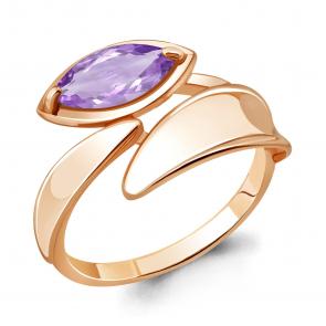 Кольцо из золочёного серебра AQUAMARINE с аметистом А6919304-п фото
