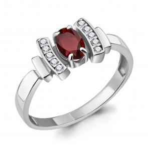Серебряное кольцо AQUAMARINE с фианитом и гранатом А6919903А фото