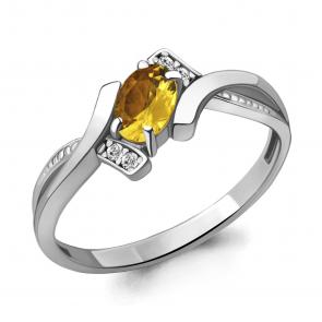 Серебряное кольцо AQUAMARINE с фианитом и цитрином А6920206А фото