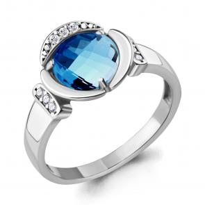 Серебряное кольцо AQUAMARINE с фианитом и турмалином А6921088А фото