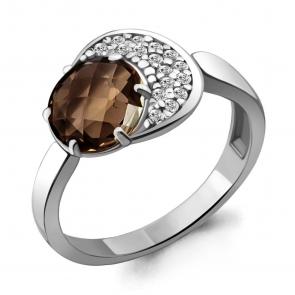 Серебряное кольцо AQUAMARINE с фианитом и кварцем А6921301А фото