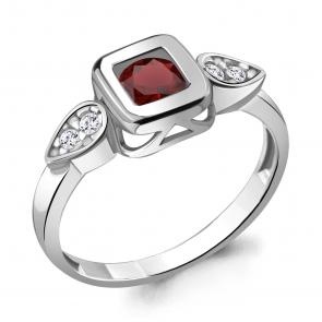 Серебряное кольцо AQUAMARINE с фианитом и гранатом А6921903А фото
