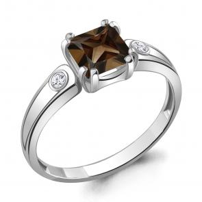 Серебряное кольцо AQUAMARINE с фианитом и кварцем А6927801А фото