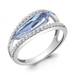 Серебряное кольцо AQUAMARINE с топазом и фианитом А6930592А фото