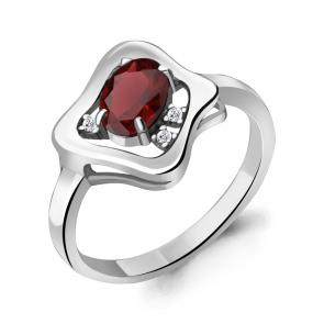 Серебряное кольцо AQUAMARINE с фианитом и гранатом А6932803А фото