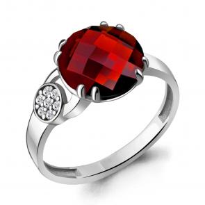 Серебряное кольцо AQUAMARINE с фианитом и гранатом А6933585А фото