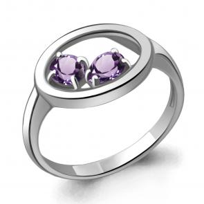 Серебряное кольцо AQUAMARINE с аметистом А6933804 фото