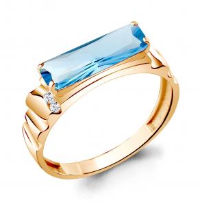 Кольцо из золочёного серебра AQUAMARINE с топазом и фианитом А6934092А-п фото