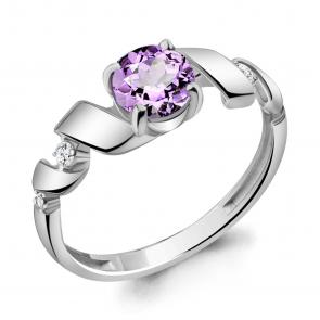 Серебряное кольцо AQUAMARINE с фианитом и алекситом А6936125А фото