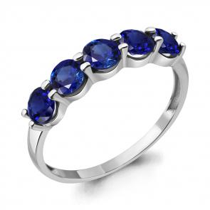 Серебряное кольцо AQUAMARINE с гидротермальным сапфиром А69364Н фото