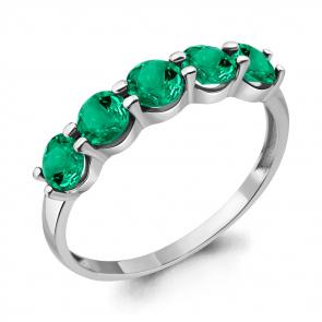 Серебряное кольцо AQUAMARINE с гидротермальным изумрудом А69364П фото