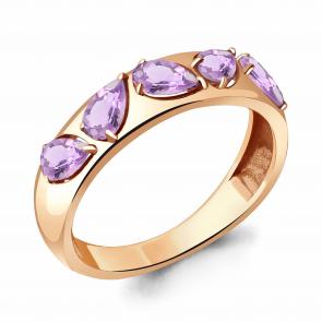 Кольцо из золочёного серебра AQUAMARINE с аметистом А6937304-п фото