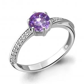 Серебряное кольцо AQUAMARINE с фианитом и алекситом А6938725А фото