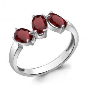 Серебряное кольцо AQUAMARINE с гранатом А6939003 фото