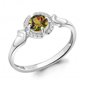 Серебряное кольцо AQUAMARINE с фианитом и султанитом А6941119А фото