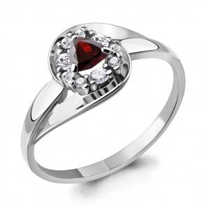 Серебряное кольцо AQUAMARINE с фианитом и гранатом А6941303А фото