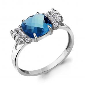 Серебряное кольцо AQUAMARINE с фианитом и Лондон топазом А6941593А фото