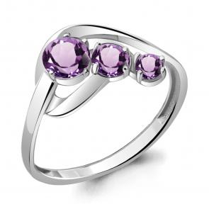 Серебряное кольцо AQUAMARINE с аметистом А6941604 фото
