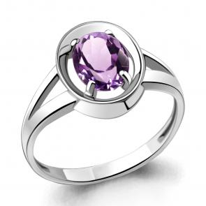 Серебряное кольцо AQUAMARINE с аметистом А6941904 фото