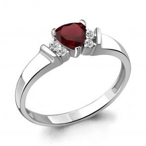 Серебряное кольцо AQUAMARINE с фианитом и гранатом А6943003А фото