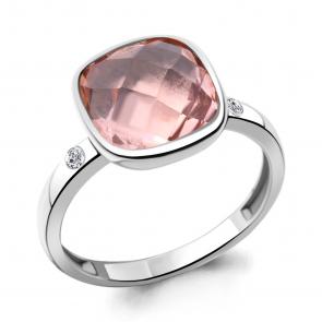 Серебряное кольцо AQUAMARINE с фианитом и морганитом А6943690А фото
