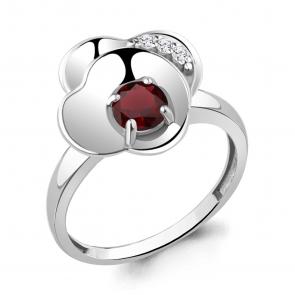 Серебряное кольцо AQUAMARINE с фианитом и гранатом А6944903А фото