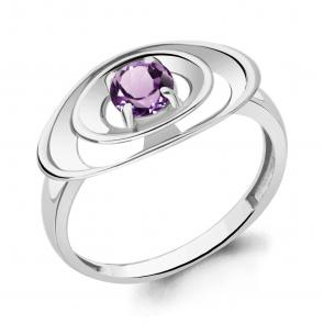 Серебряное кольцо AQUAMARINE с аметистом А6945004 фото