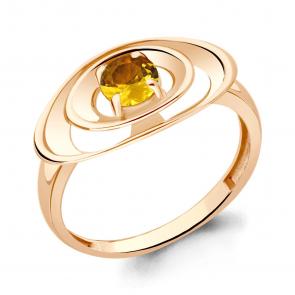 Кольцо из золочёного серебра AQUAMARINE с цитрином А6945006-п фото
