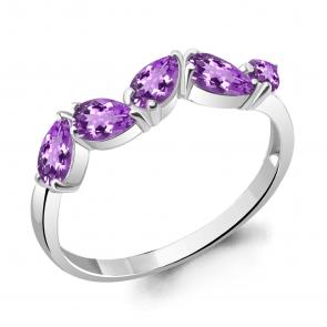 Серебряное кольцо AQUAMARINE с аметистом А6945704 фото